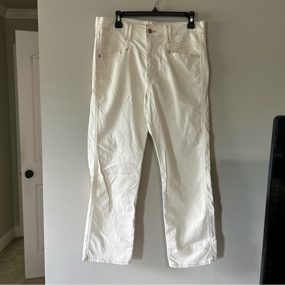 Signature by Levi Strauss Ivory High-Rise Straight Jeans Sz 10
